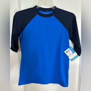 Columbia Blue and Black Omni-Shade Shirt Sz L (14-16) YOUTH NWT